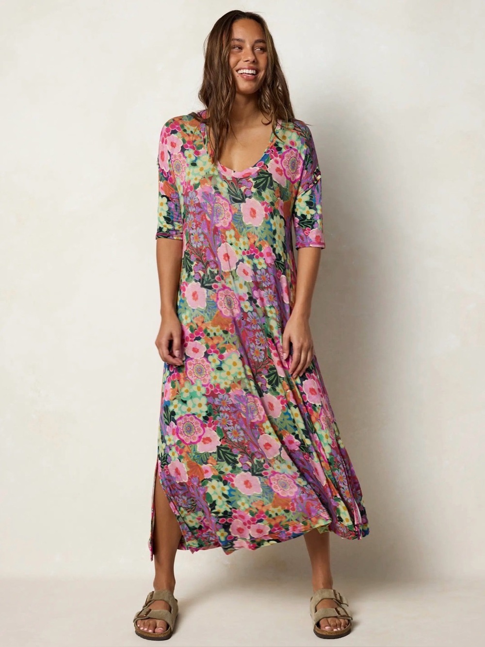 NATURAL LIFE Textured Scoop Neck dress